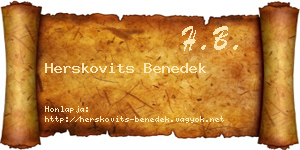 Herskovits Benedek névjegykártya